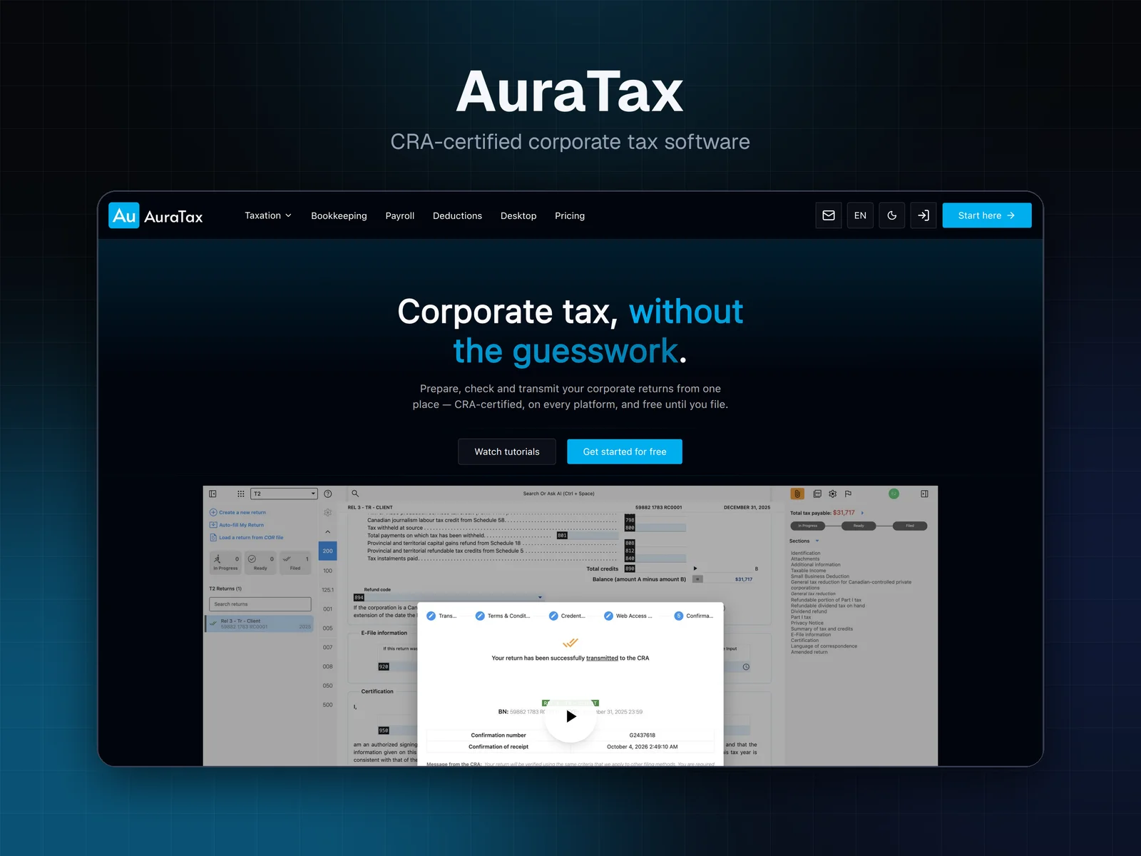 Screenshot of AuraTax